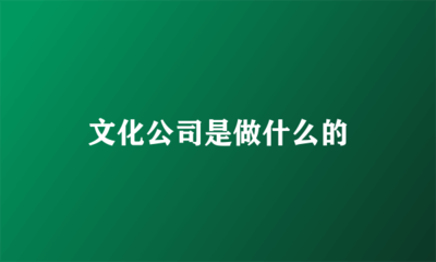 文化公司策劃 創意、連接與價值的構建者